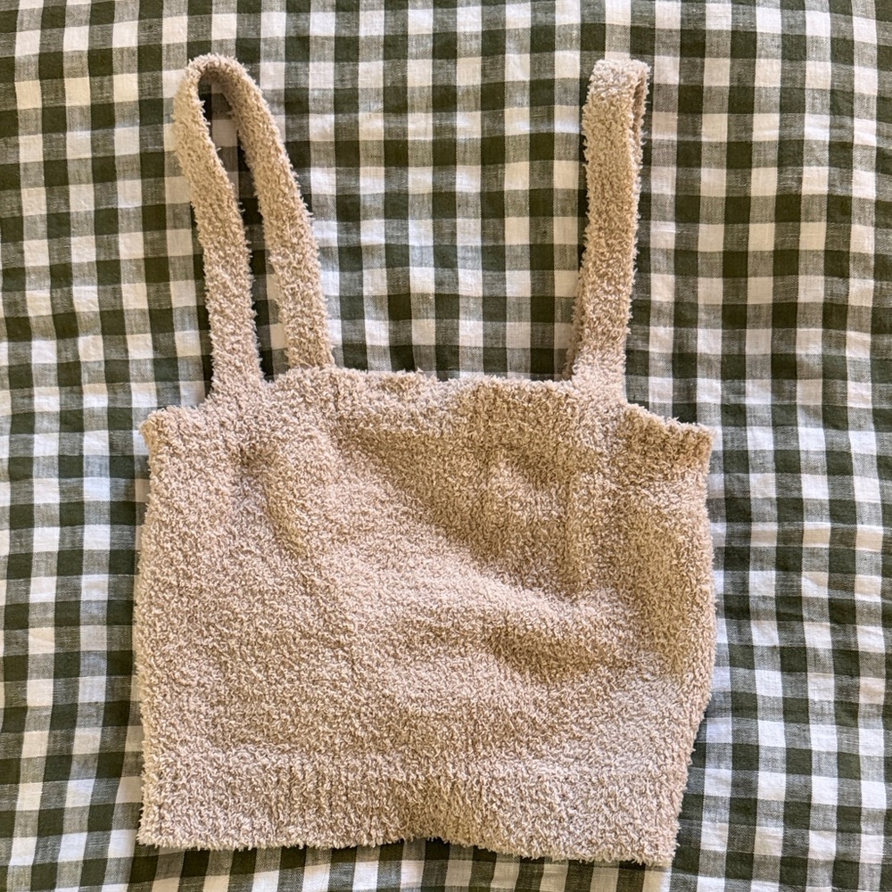 Forever 21 Beige Fuzzy Tank Top